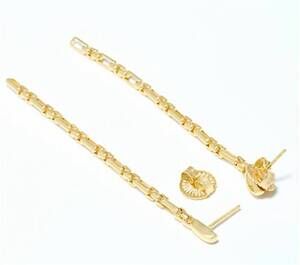 NEW CHRISTIAN JAMES BY SCOTT GRIMES luciano 3" chain earrings in gold